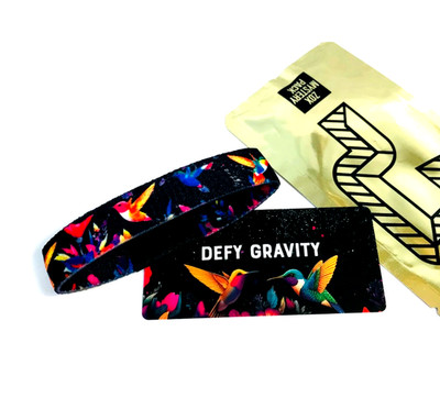 ZOX **DEFY GRAVITY** Silver Single SMALL Goldie Wristband w/Card BIRDS