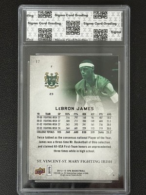 2012-13 Upper Deck SP Authentic LeBron James #17 - Sigma 10 (PSA