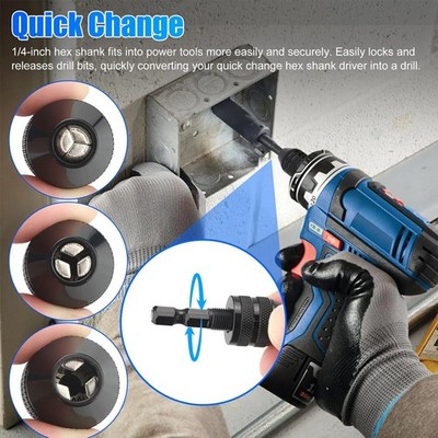 Smooth and Fast Changing Tool System with Keyless Drill Chuck 14 Hex Shank