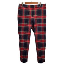 Talbots Size 8P 8 petite Hampshire Ankle blue majestic Plaid Pants Wool blend