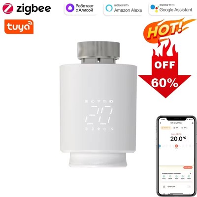 Smartes Thermostat TRV Heizkörperventil mit Sprachsteuerung, APP-Fernbedienung, programmierbar