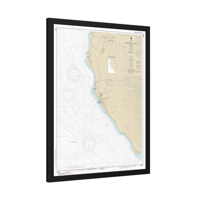Lahaina Maui Island Hawaii Nautical Chart Sailing Map Framed Poster 24x32