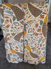 Curtains 72" drop lined  Scandi Peacock pattern (Fryetts) PAIR blu/yell tape top