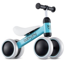 4 Wheels Baby Balance Bike Kids Walker No-Pedal Toddler Yard Rides Blue