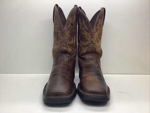 HERREN JUSTIN WORK ECKIGE SPITZE BRAUN STIEFEL 9 D - Bild 2 von 10