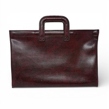 Custodia borsa laptop vintage Easy Open by Hazel portafoglio documenti pelle di serpente marrone