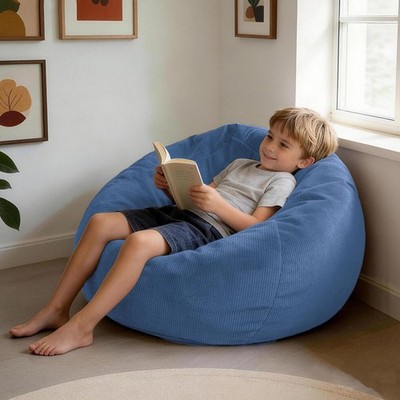 Bean Bag Chair Memory Foam Kids Teens Round Reading Dorm LPMOERA Chairs Filling