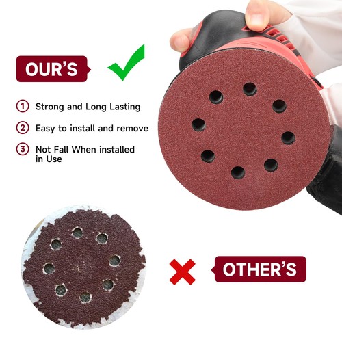 165 PCS 5 Inch Sanding Discs,Round Hook and Loop Sandpaper for Random Orbital... - Picture 6 of 8