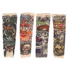 2pcs Kid Tattoo Sleeves Fake Nylon Temporary Arm Stockings For Cool Halloween