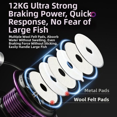 1000-7000 Series Baitcastrolle Metallrahmen Smooth Drag System Meeresangeln