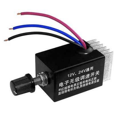 DC Motor Speed Controller Universal DC 12V 24V 10A Electronic Stepless Speed ...