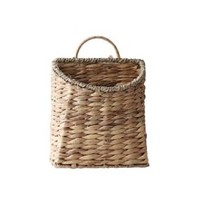 Woven Hanging Basket Water Hyacinth Hanging Wall Basket Wicker Handmade Baske...
