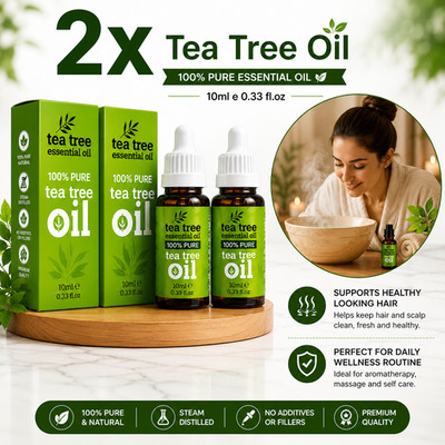 2x Teebaum 100% reines ätherisches Öl Anti Pilz Antibakteriell Anti Virus - 10ml