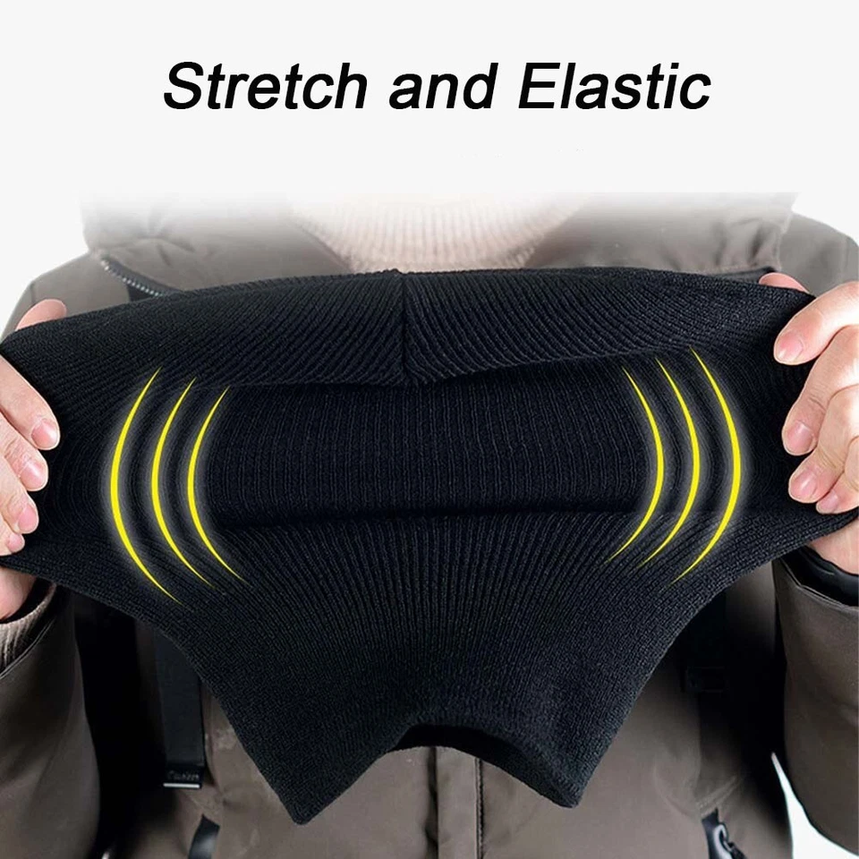 Máscara facial completa de 3 agujeros invierno esquí nieve tejido pasamontañas gorro gorra sombrero táctico Foto 4 de 4