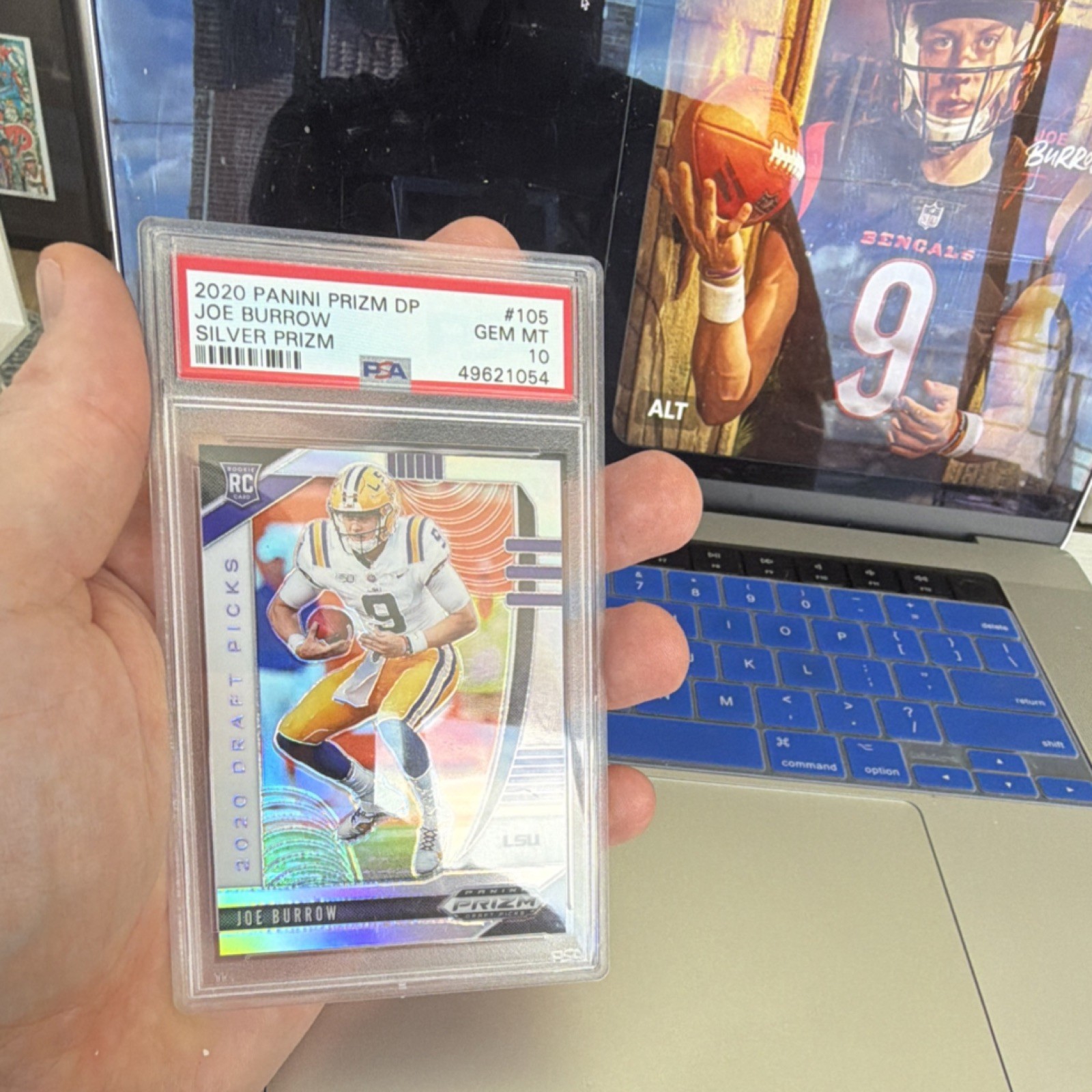 Panini 2020 Prizm Draft Picks Joe Burrow #105 Silver Prizm RC PSA 10