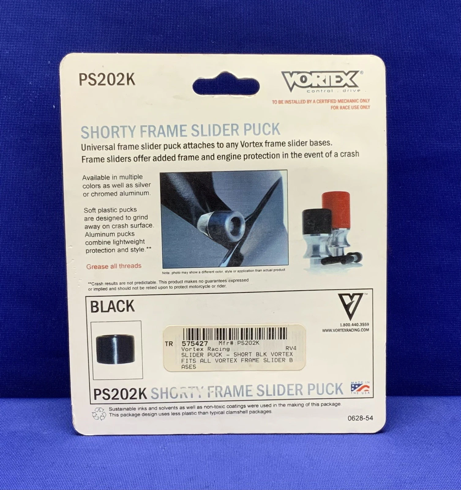 Vortex Frame Slider Puck (Short/Black) PS202K-1