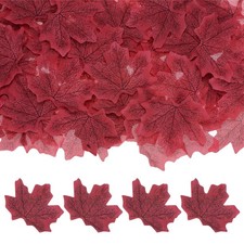 100Pcs Artificial Maple Leaves, Fake Fall Leaves Faux Autumn Leaf Rose Red