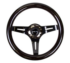 Nrg For Classic Wood Grain Steering Wheel 310mm Black Wblack Chrome 3-spoke Nrg For Classic Wood Grain Steering Wheel 310mm Black Wblack Chrome 3-spoke