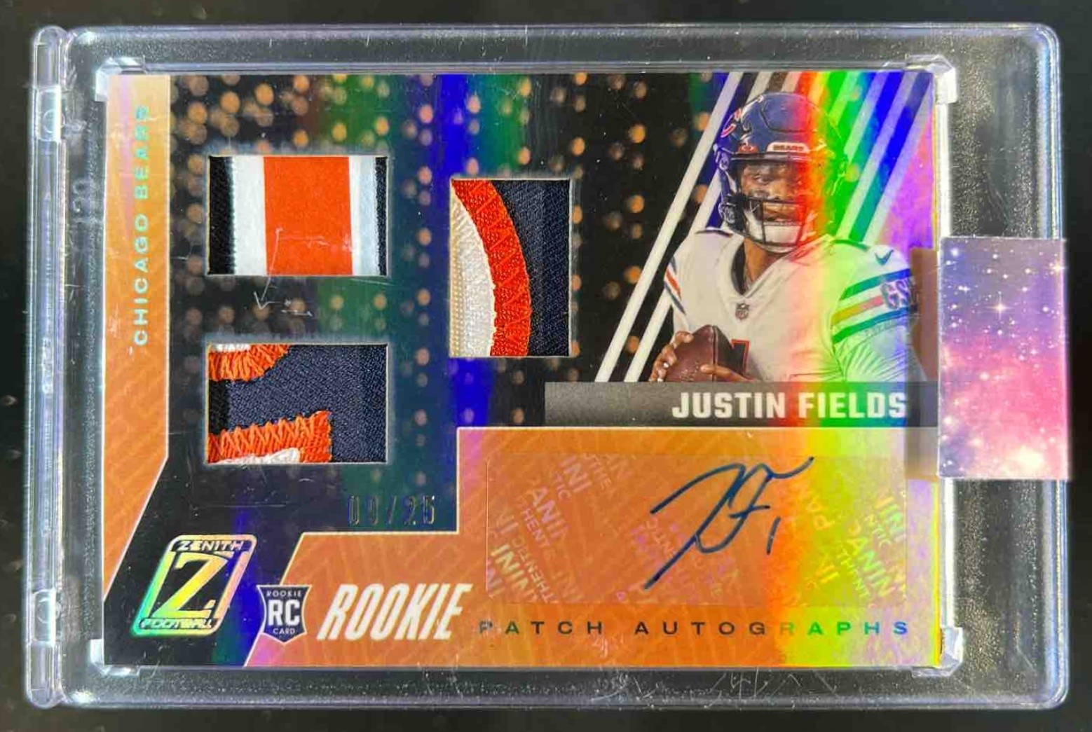 Justin Fields Panini Zenith #83 Autograph Patch-Silver