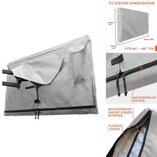 Bozzcovers Outdoor TV Cover 60-65 Inch - Zipper - Warm Gray TC-65-WZG