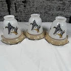 Vintage 5” Milk Glass Lamp Shade Mallard Duck Light fixture Lot Of 3