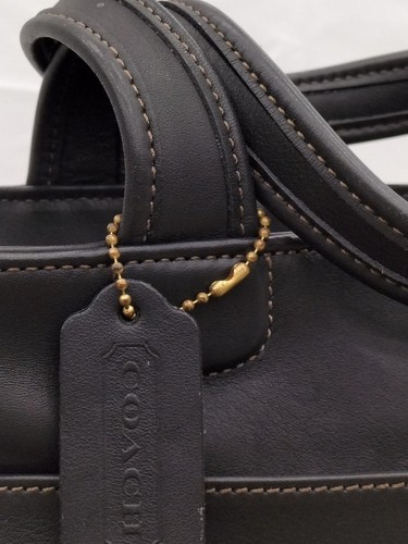 Coach Tote Black Leather Satchel Handbag 9303 F/S - Picture 5 of 24