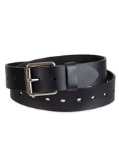 Genuine Dickies Men's Black Fully Adjustable Perforated Leather Belt