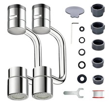 2 PCS 1440 Rotatable Faucet Extension, 1080 Swivel Faucet Aerator Extender,...