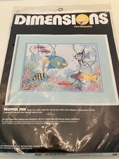Dimensions Vintage Needle point kit Tropical Fish Brand New 18" x14"