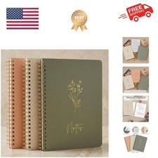 Aesthetic Spiral Notebook Set of 3 For Women - Cute College Ruled 8x6 Journal...