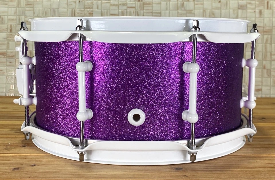 Click Icon 6x12 10ply Maple Snare Drum Purple Satin Sparkle - Image 3 of 4