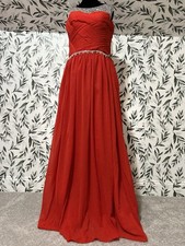 Red A Line Long Maxi Dress Ball Gown Formal Prom MOB Wedding Size L 12 2 NWT