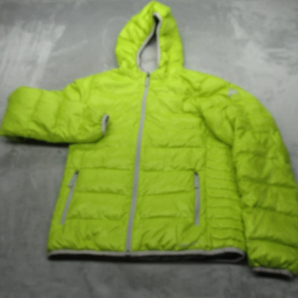 Eddie Bauer First Accent Down Jacket Youth XL Yellow Lightweight Hi-Vis Puffer - Image 2 of 4