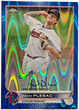🔥2022 Topps Chrome Veteran Auto Blue RayWave /150 #CVA-ZP Zach Plesac CLE🔥