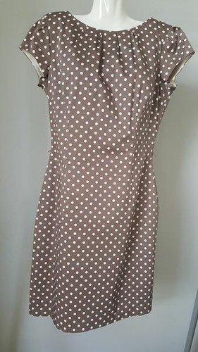COMMA Sommer Business Kleid Etuikleid Gr. 38 braun mit Punkten Tupfen Dots  | eBay