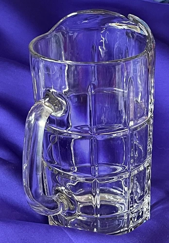VINTAGE Anchor Hocking Heavy Pitcher TARTAN Mid Century, Excellent Condition!