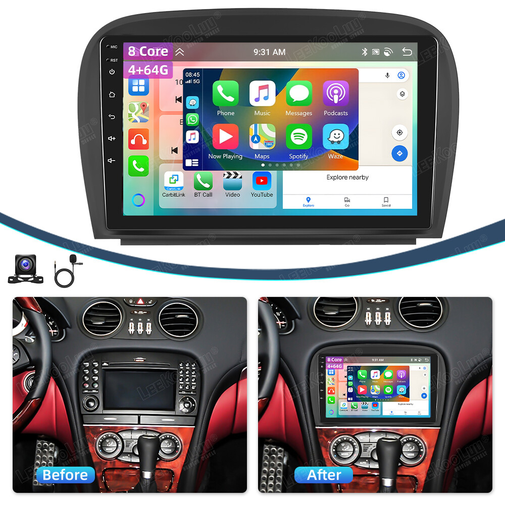 4G+64G Android 13 Carplay Autoradio Für Mercedes Benz SL R230