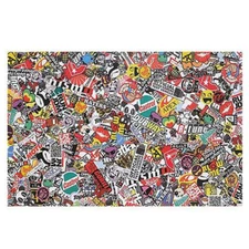 Car Sticker Rock Panda Cartoon GraffitiJ Decal Bomb Wrap Sheet Vinyl DIY Decor