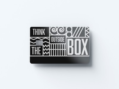 Think Outside the Box Design | Kreditkartenaufkleber | kleiner Chip | Kreditkarte Sk