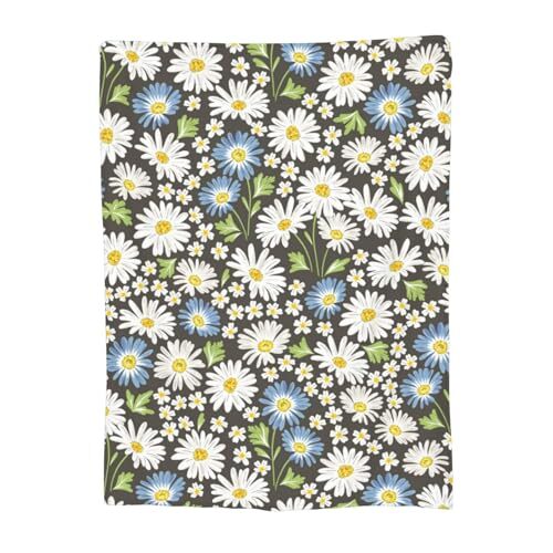 Flannel Throw Blanket - Cozy, Soft & Warm for Couch 60x50 Inch Blooming Daisy - Picture 4 of 8