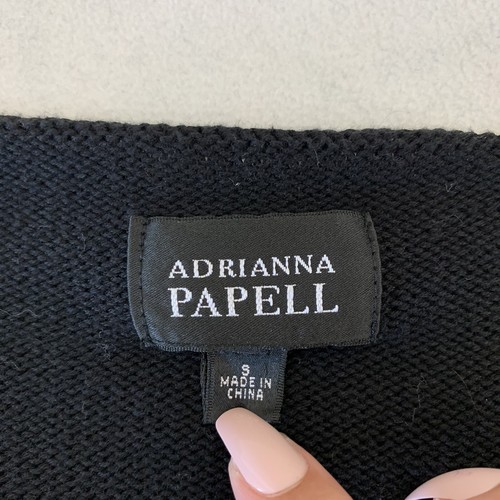 Adrianna Papell Damen Gr. Small Schwarz Strick Pullover Kleid Kurzarm - Bild 8 von 12