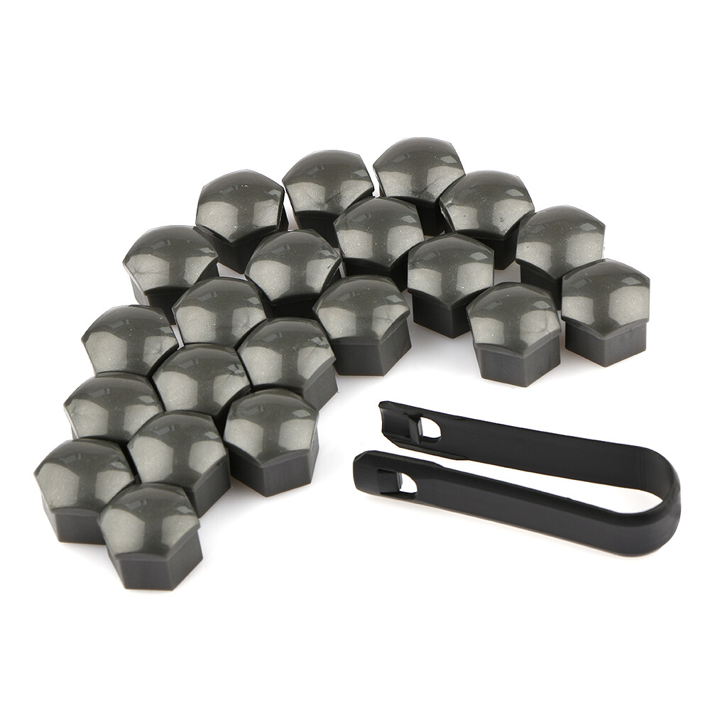 20 Pcs Grey Plastic Wheel Screw Cap Covers For Opel - 19mm Set, Fits Alloy & Steel Rims