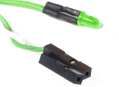 Pre-Wired 3mm Green Power LED 2-Pin Cable Internal PC Kabel Leucht-Diode Grün