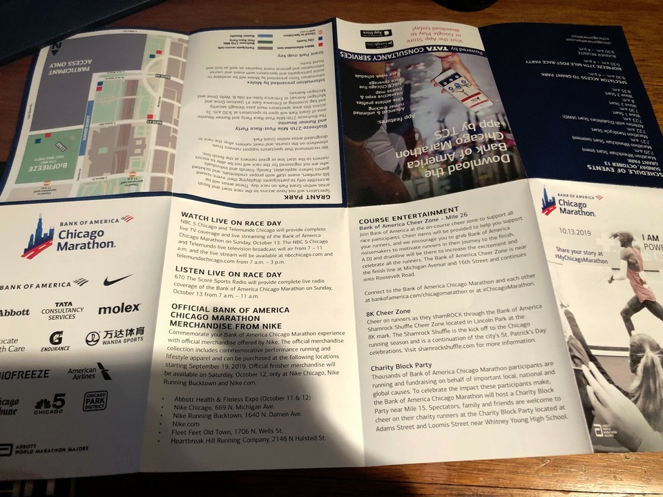 2019 Chicago Marathon Spectator Guide | eBay