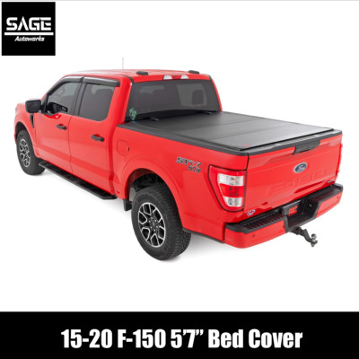Hard Tri-Fold Flip Up Bed Cover for 15-20 Ford F-150 5'7'' Bed