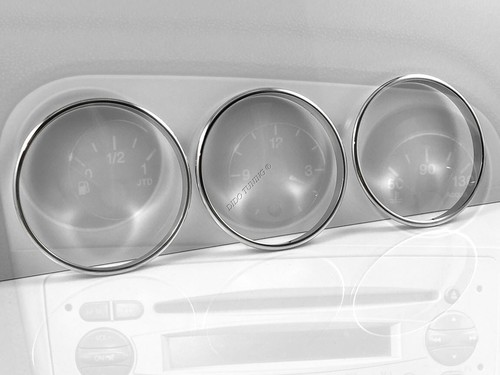 Per Alfa Romeo 156 2003-2005 Anillos de tablero de aluminio pulido 3-piezas - Picture 3 of 8