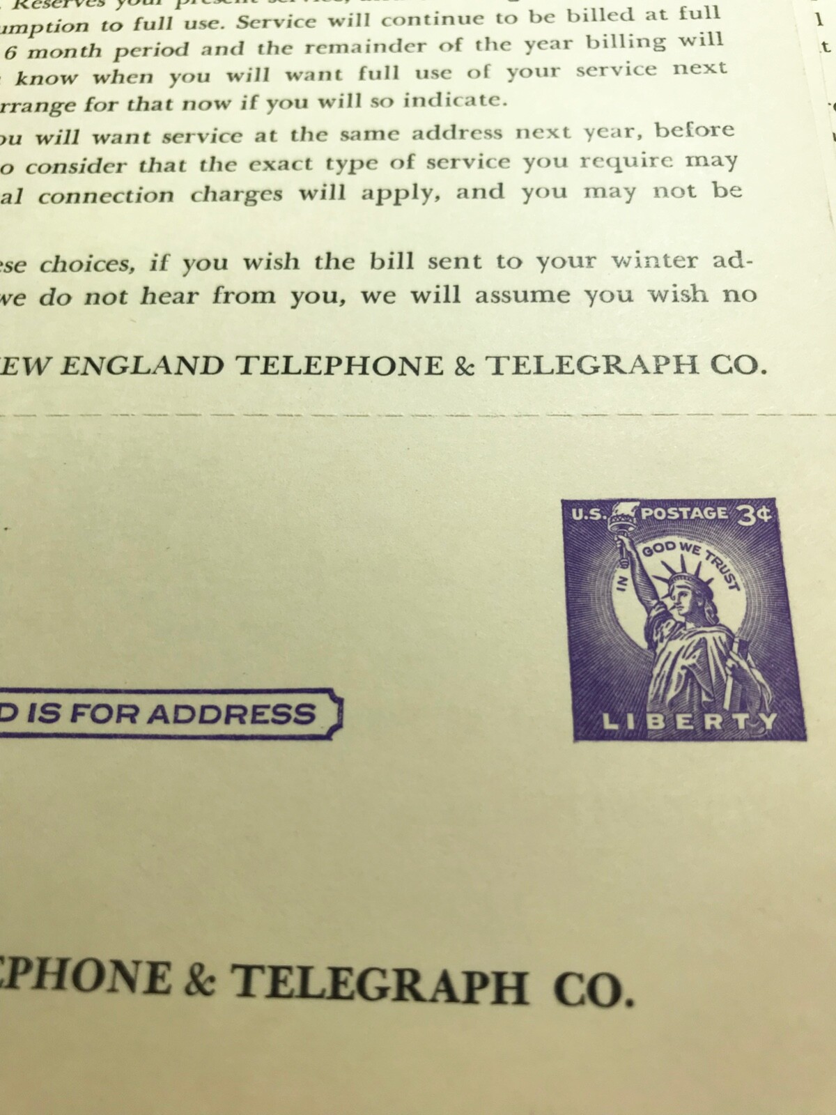 Ten 3c Liberty Postal Reply Cards Mint New England Telephone and