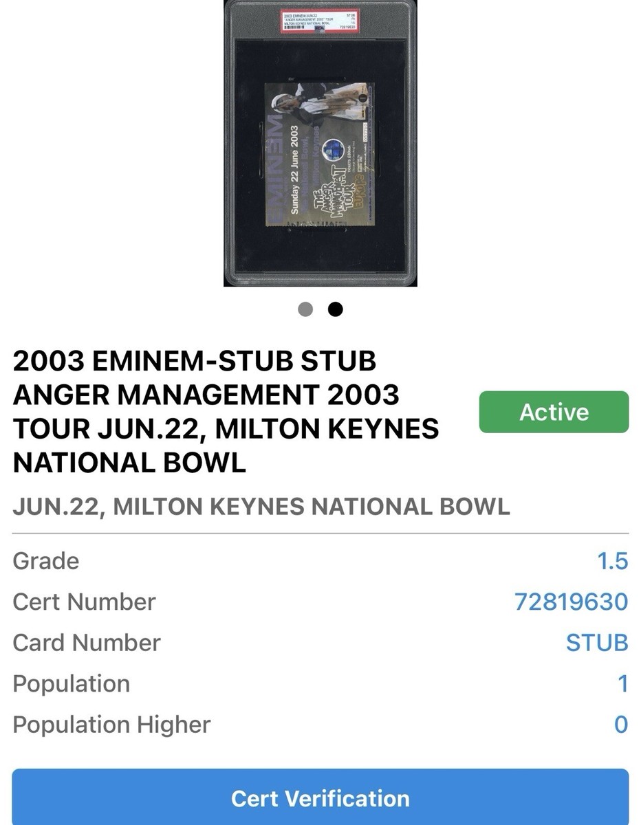 EMINEM “ANGER MANAGEMENT 2003”TOUR CONCERT FULL TICKET 6/22/2003