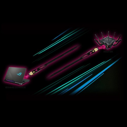 ASUS ROG Cat7 1.5M/3M Gaming LAN Network Cable Up To 600MHz 10GB Transfer Rates - Picture 5 of 8