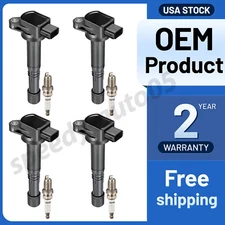 4 Ignition Coil Packs and Spark Plugs UF583 For 2003-2007 Honda Accord 2.4L l4
